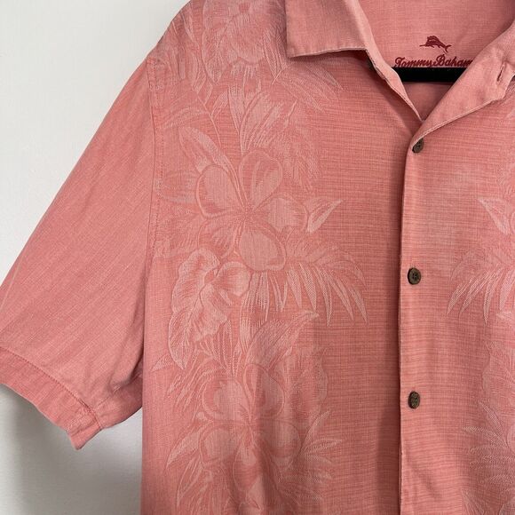 Tommy‎ Bahama Men’s 100% Silk Hawaiian Flower Shirt Size Large - Picture 6 of 11